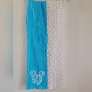 Disney Mickey Embroidered Scarf 19 X 72 NWT